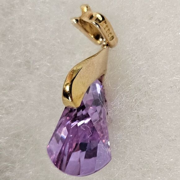 Amethyst and Gold Pendant, Unique and rare - Picture 3 of 7